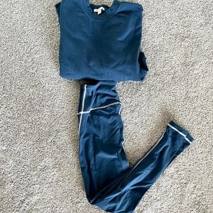 We Wore What leggings and crop top sweatshirt